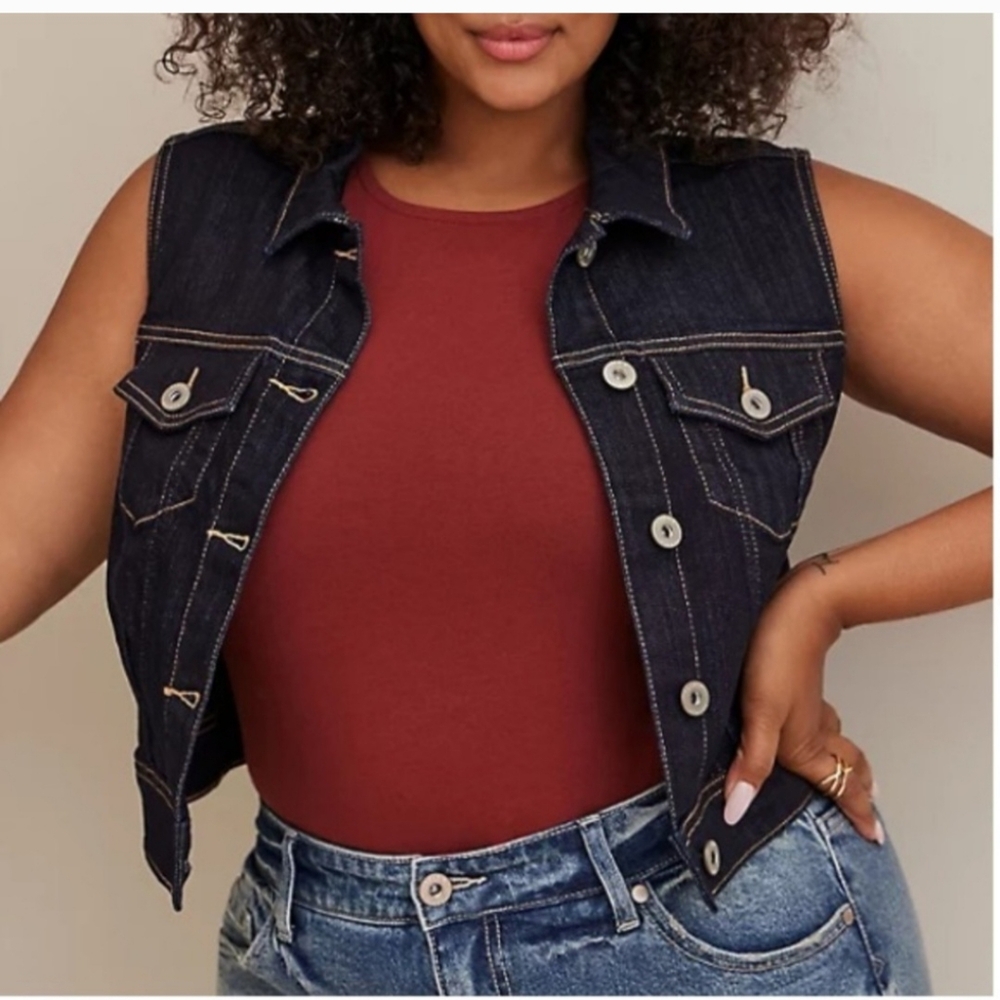 TORRID Denim Crop Vest sz 5x nwt